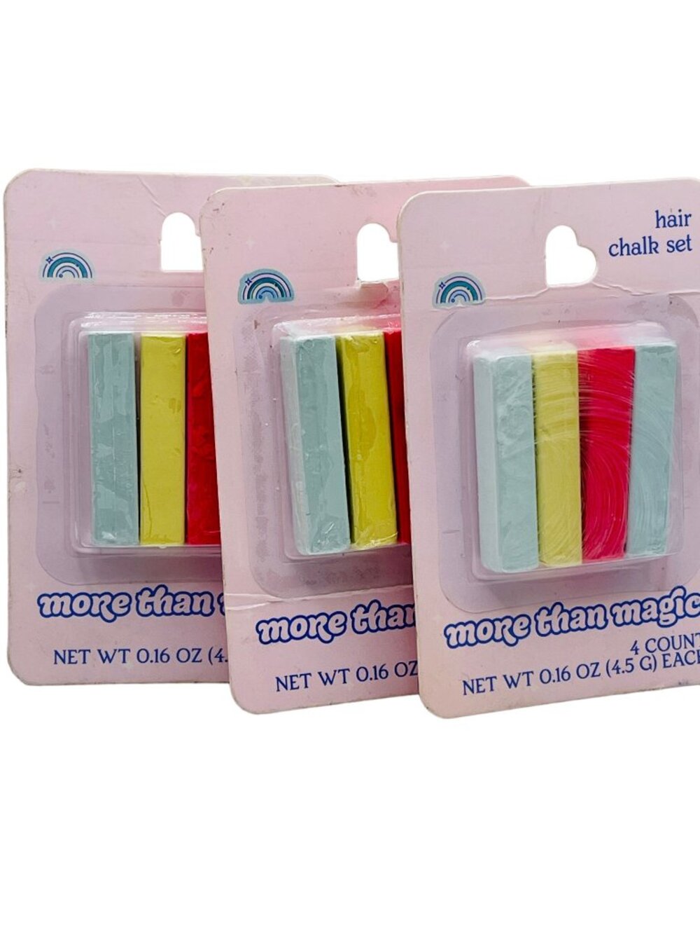 3 packs of More Than Magic Temporary Hair Chalk Set - 4 Colors